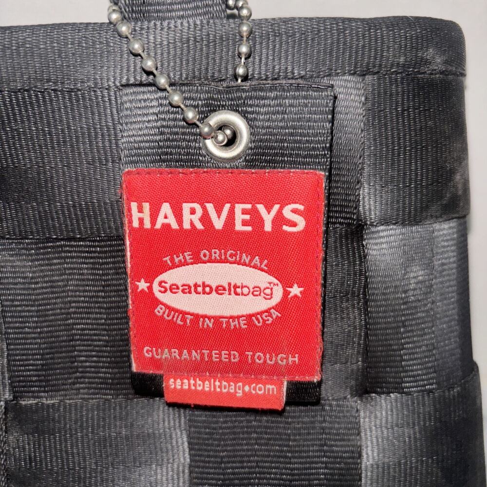 Harveys the Original Seatbelt Black Chunky Woven Tote Bag 11x11x4 - Picture 3 of 4